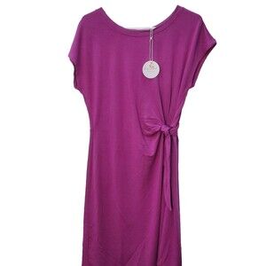 Lacy Chabert Collection Purple T-Shirt Wrap Dress Size M